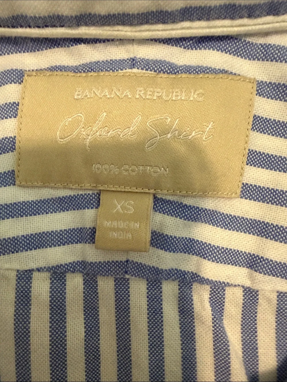 Classic Blue and White Stripe Button-Down Shirt - Women’s xs